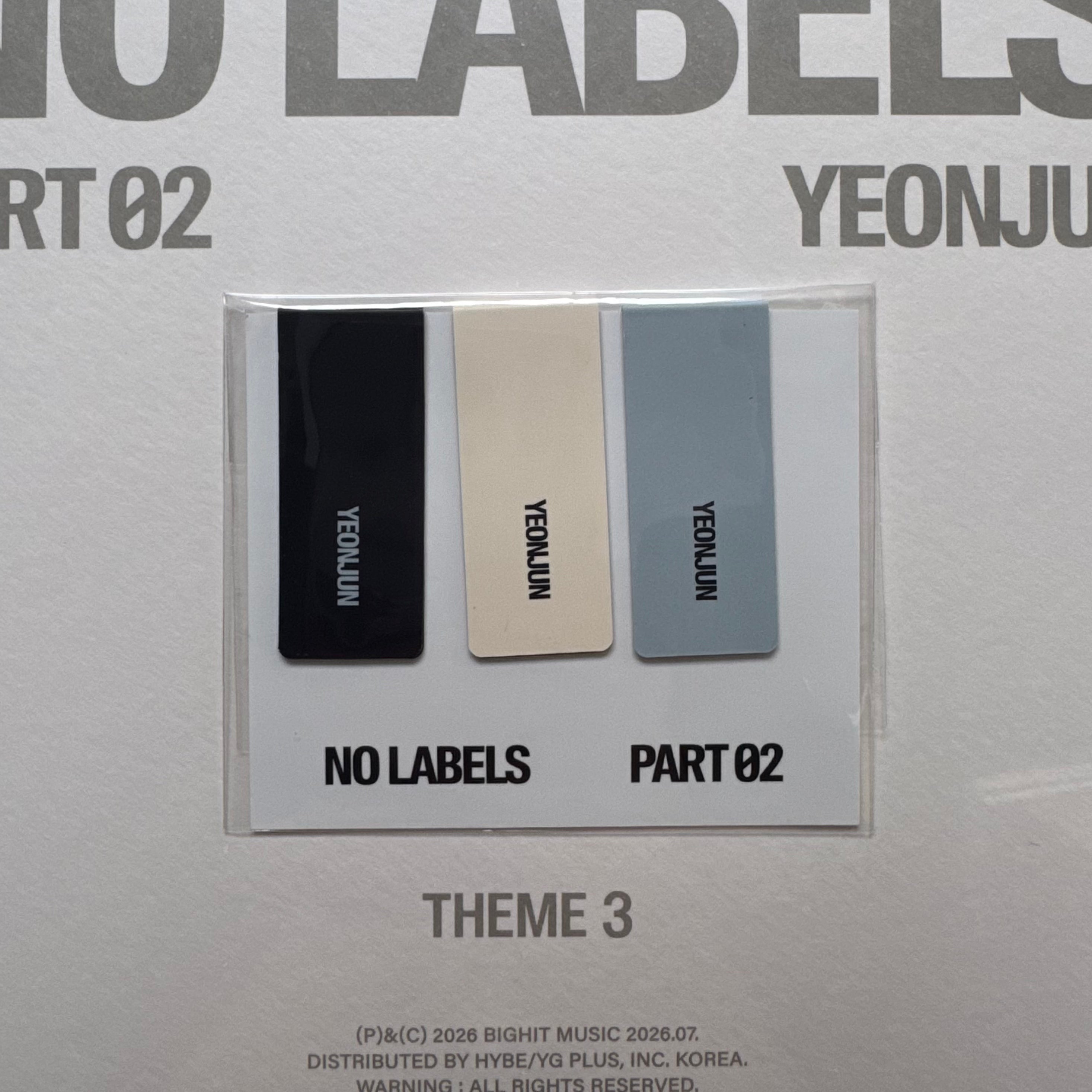 YEONJUN - NO LABELS: PART 02 Weverse Shop POB Magnet Bookmarks