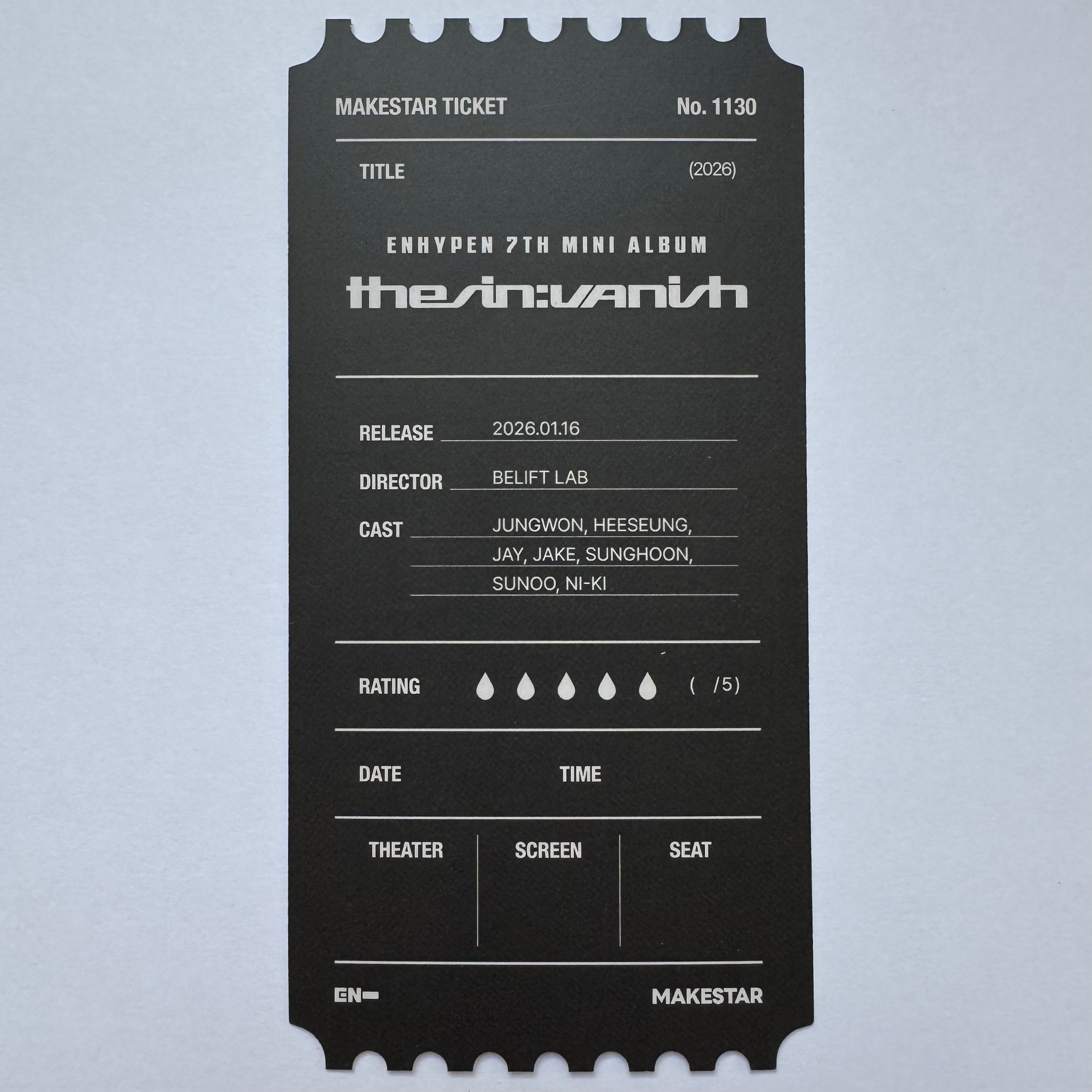 ENHYPEN - THE SIN: VANISH Makestar Ticket