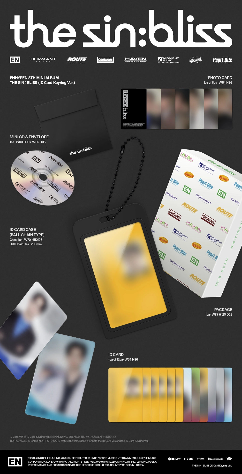 [PRE-ORDER] ENHYPEN - THE SIN : BLISS [ID Card Keyring Ver.]