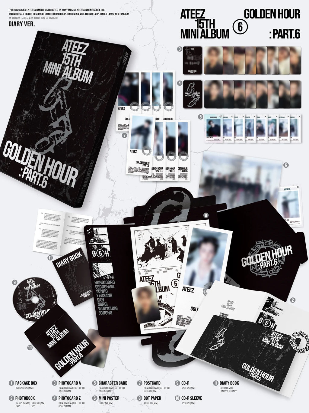 [PRE-ORDER] ATEEZ - GODLEN HOUR : Part.6 + Apple Music POB
