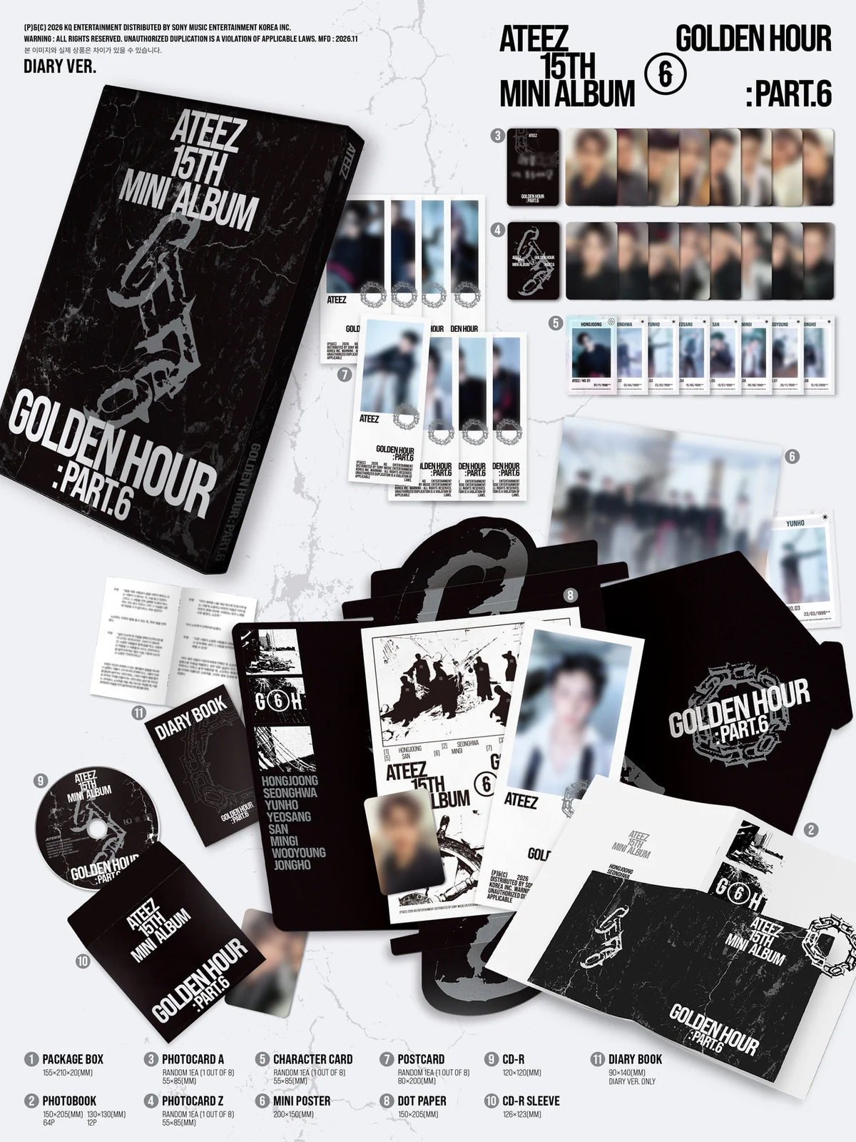 [PRE-ORDER] ATEEZ - GODLEN HOUR : Part.6 + Apple Music POB