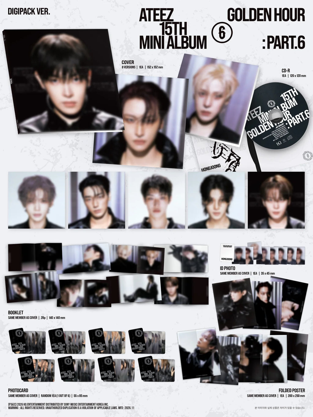 [PRE-ORDER] ATEEZ - GODLEN HOUR : Part.6 [Digipack Ver.] + Apple Music POB