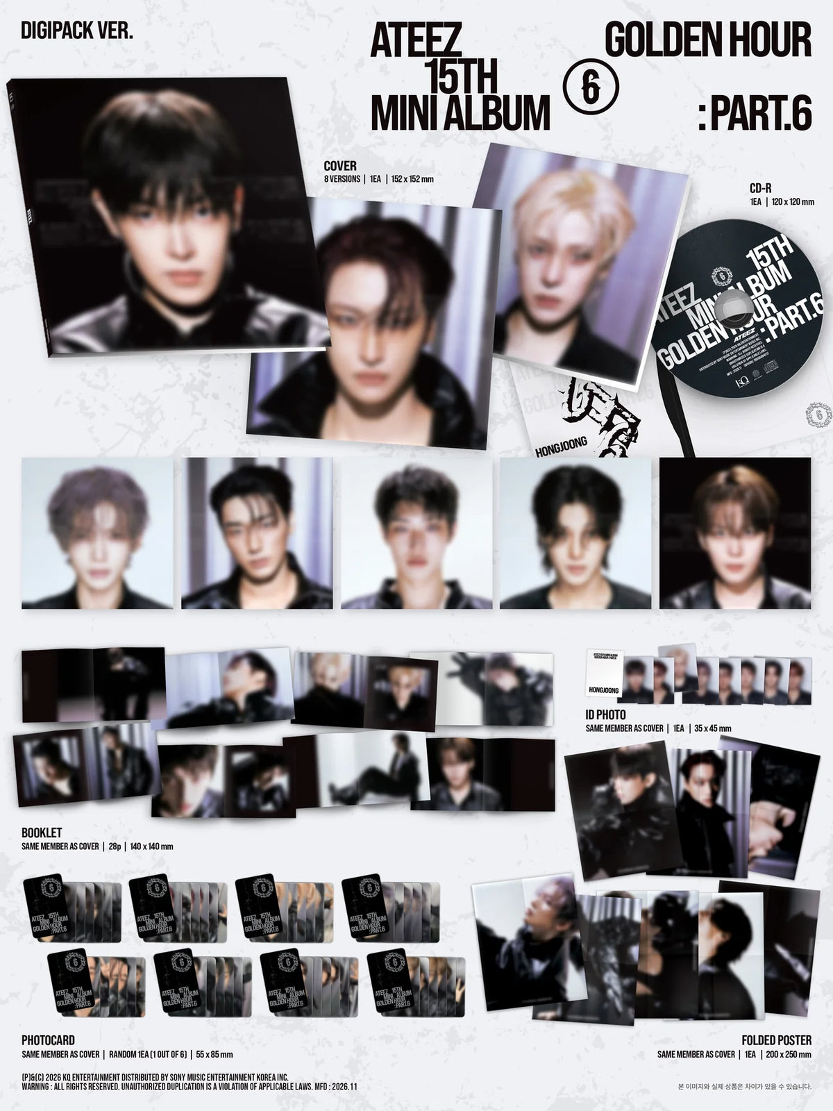 [PRE-ORDER] ATEEZ - GODLEN HOUR : Part.6 [Digipack Ver.] + Apple Music POB