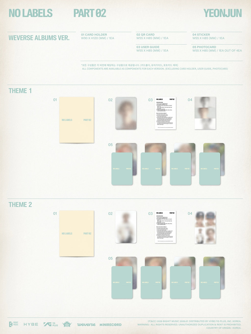YEONJUN - NO LABELS: PART 02 [Weverse Ver.] [Random]