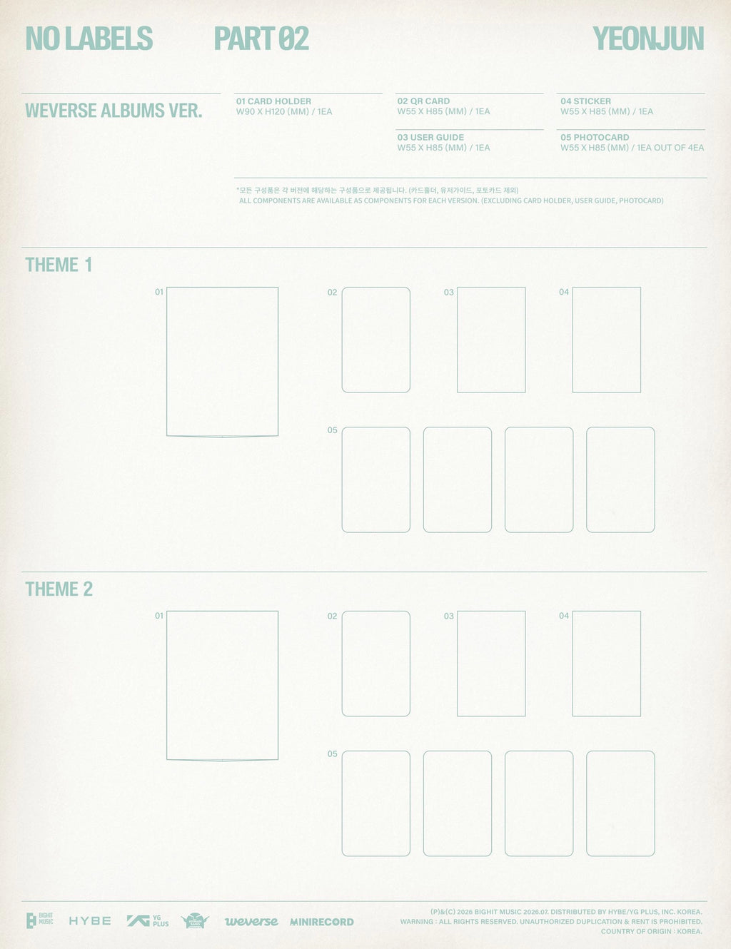 [PRE-ORDER] YEONJUN - NO LABELS: PART 02 [Weverse Ver.] [Random]