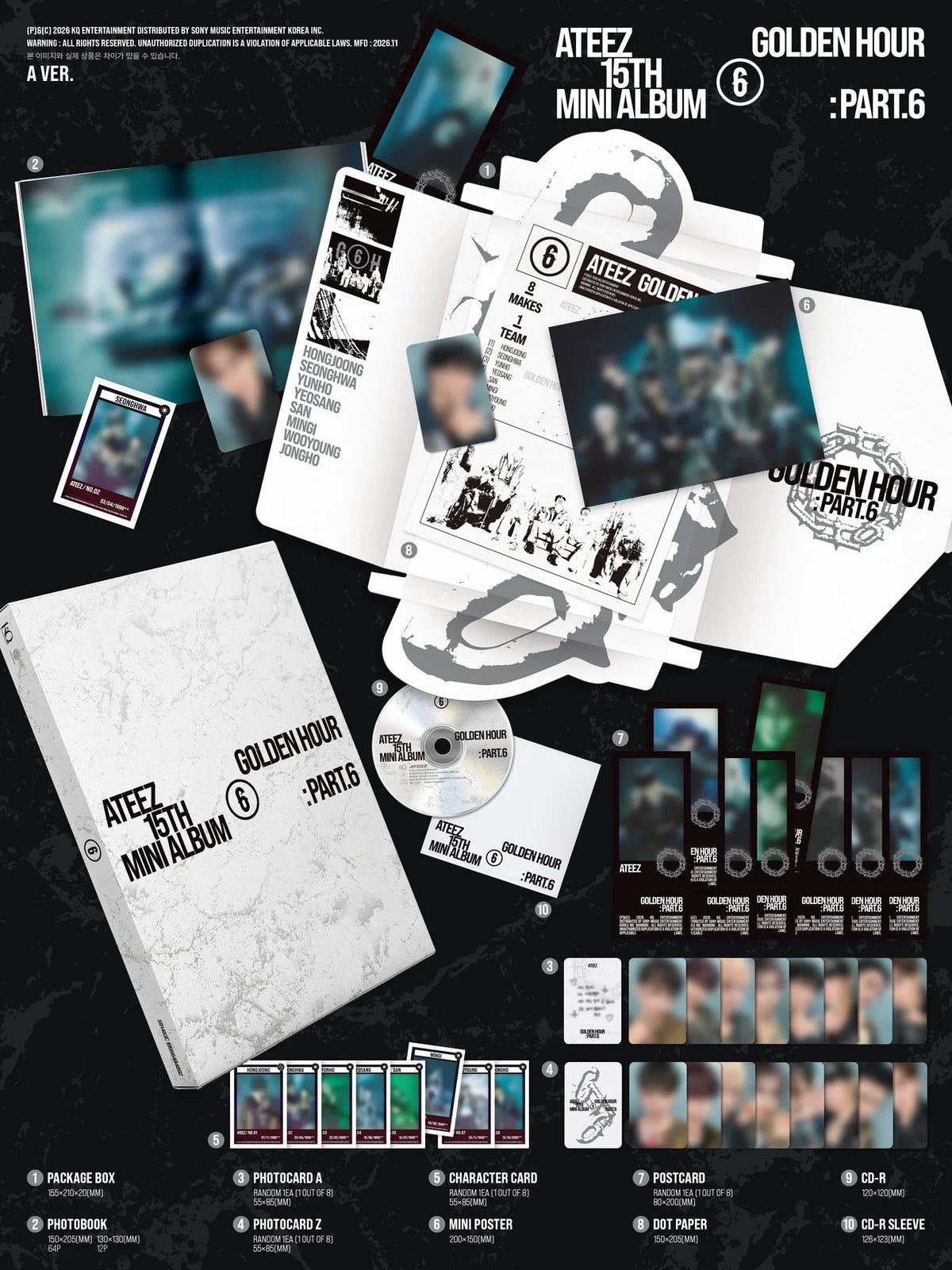 [PRE-ORDER] ATEEZ - GODLEN HOUR : Part.6 + Apple Music POB